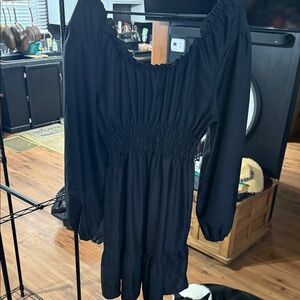 SHEIN Black Long Sleeve Dress
